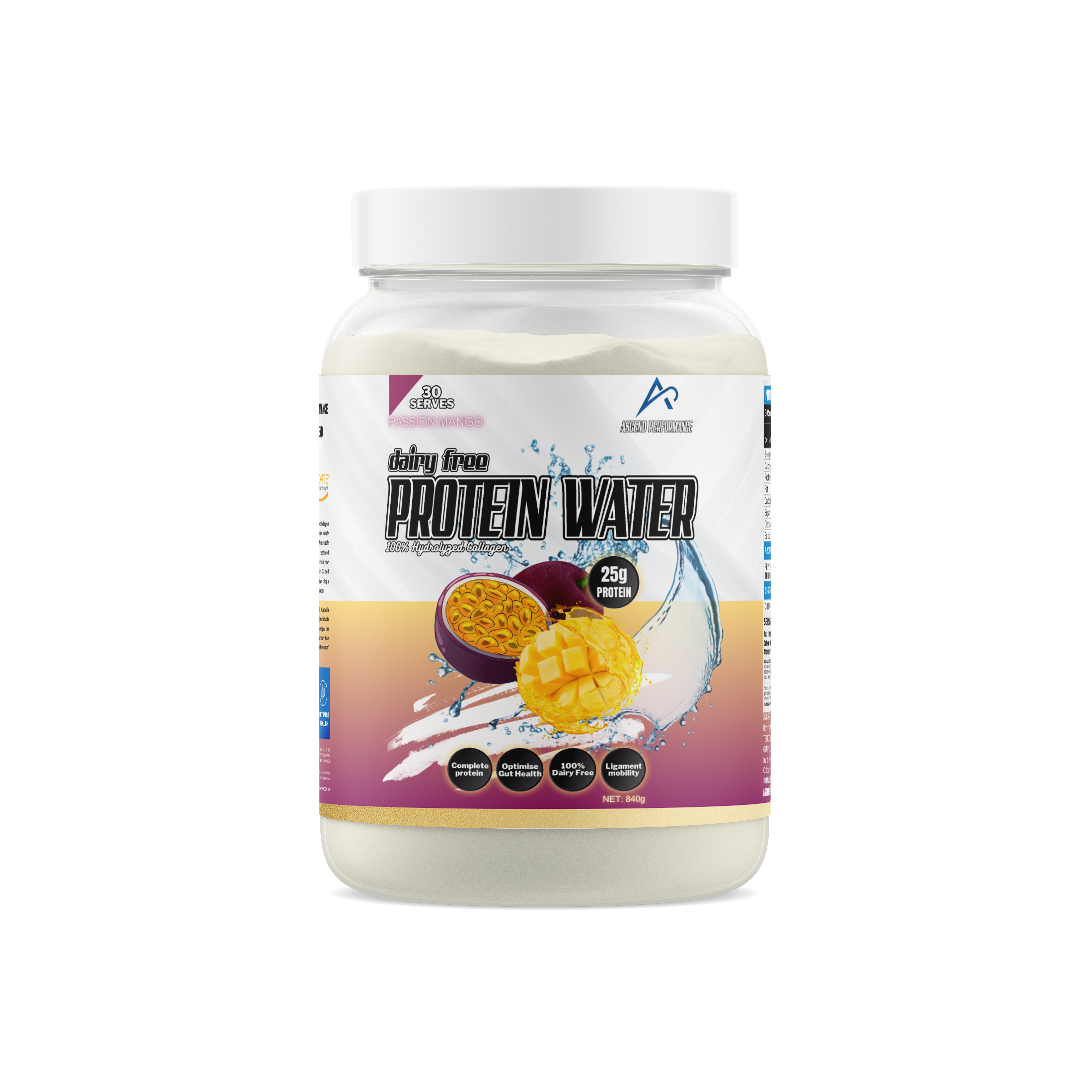 Ascend Protein Water 900g (Passion Mango)